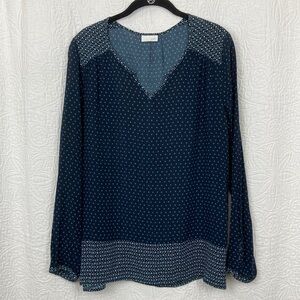 J. Jill Women's Navy Polka Dot Tunic Top